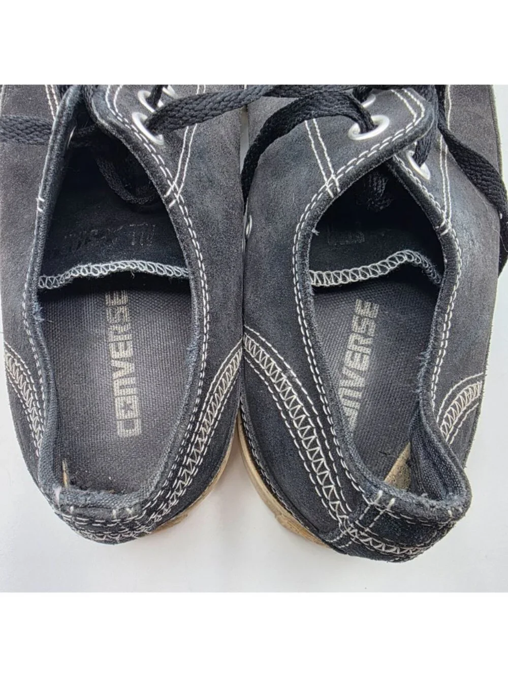 Converse All Star Mens Low Top Sneakers Mens 9 Black Leather Casual Shoes - Picture 8 of 14